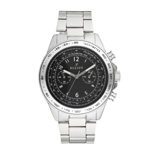 【送料無料】elliot silver chronograph round stainless steel watch