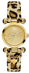 【送料無料】guess womens iconic 30th anniversary leopard print goldtone watch u96023l1｜hokushin