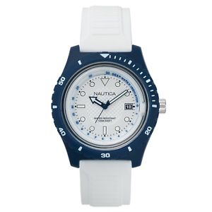 【送料無料】 nautica mens ibiza white resin watch