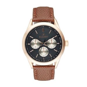【送料無料】elliot brown lizardgrained genuine leather watch with stainless steel case and
