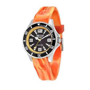 【送料無料】orologio sector 230 r3251161022 uomo silicone arancione nero sub 100mt｜hokushin 20,235円