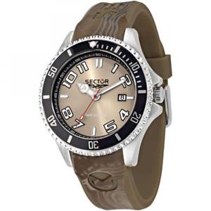 【送料無料】orologio uomo sector 230 r3251161026 silicone marrone nero sub 100mt｜hokushin