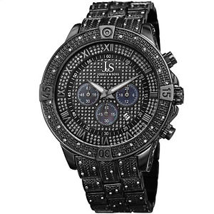 【送料無料】mens joshua amp; sons jx121bk chronograph 24 hour indicator date bracelet watch｜hokushin