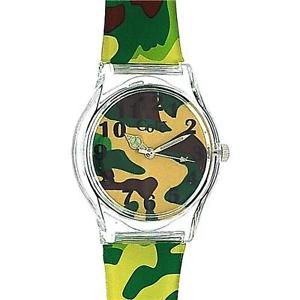 【貨物輸送無料】core boys analogue green army camouflage plastic strap watch core06 男女兼用腕時計-腕時計