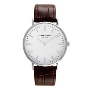 【送料無料】kenneth cole kc50507001 mens classic brown strap watch