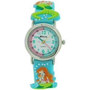 【送料無料】ravel time teacher girls 3d mermaid strap watch telling time award r151368｜hokushin