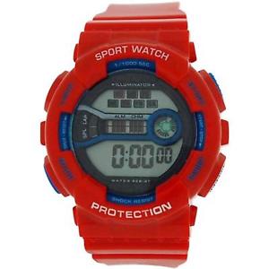 【送料無料】reflex boys girls digital chronograph red amp; blue plastic strap ref0096｜hokushin