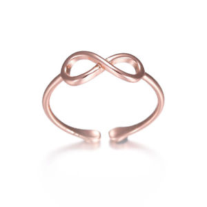 【送料無料】classic infinity knot ring rose gold silver ring simple casual wear fashion open｜hokushin
