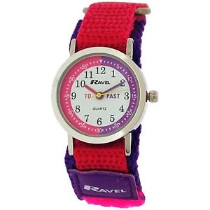 【貨物輸送無料】ravel time teacher pink  purple nylon easy fasten watch  telling time award 腕時計-男女兼用腕時計