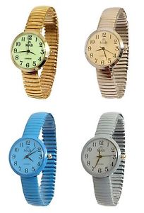 【送料無料】ladies coloured expandable mab designer fashion watch round expander bracelet｜hokushin
