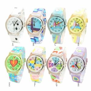 【貨物輸送無料】cartoon children watch kids waterproof silicone rubber strap quartz wristwatch 男女兼用腕時計-腕時計