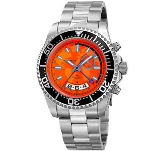 【送料無料】akribos xxiv mens ak955ssor multifunction map print stainless steel watch