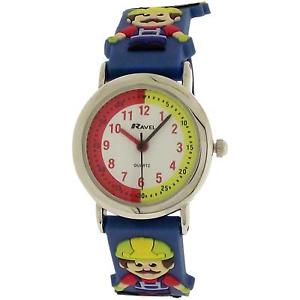 【送料無料】ravel time teacher 3d builder blue strap watch telling time award r151345|hokushin
