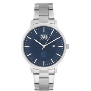 【送料無料】orologio uomo enrico coveri ectc021 bracciale acciaio blu 42mm