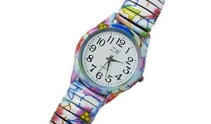 【送料無料】ds orologio da polso bracciale ragazzo ragazza moda elastico fantasia fiori lac|hokushin