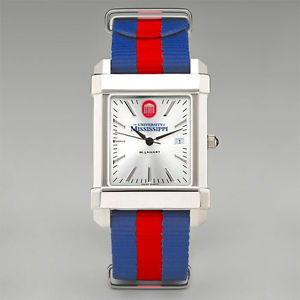 【送料無料】ole miss rebels wristwatch watch striped strap by m lahart in box 66｜hokushin