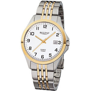 【送料無料】regent herrenuhr f917 analog edelstahl gold,silber｜hokushin