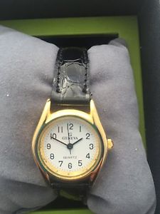 【貨物輸送無料】geneva womens  arabic numerals analogue quartz leather strap watch 男女兼用腕時計-腕時計