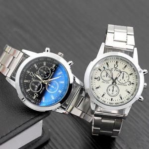 【送料無料】orologio acciaio cinturino uomo riflessi blu nuovo ragazzo quarzo stile yd|hokushin