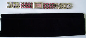 【送料無料】 ladies spirit wrist watch with pink crystals, pouch｜hokushin