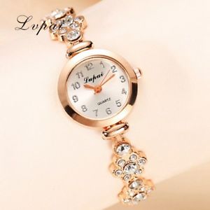【貨物輸送無料】lvpai  fashion watch women luxury rose gold bracelets wristwatch crystal quar 男女兼用腕時計-腕時計