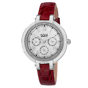 【送料無料】womens burgi bur085bur quartz crystal bezel multifunction leather strap watch|hokushin