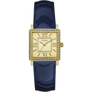 【送料無料】orologio donna guess highline w0829l5 vera pelle blu gold dorato swarovski｜hokushin