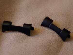 【送料無料】18 19 20 mm cache pompe courbe noir embout maillon liaison bracelet lien endlink｜hokushin