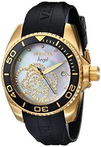 【送料無料】invicta womens 0489 angel collection cubic zirconia accented polyurethane watch|hokushin