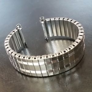【貨物輸送無料】mens stainless steel silver watch straps bracelets flexi expanding 1620粍 strap 腕時計-男女兼用腕時計