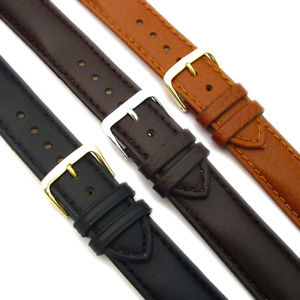 【貨物輸送無料】stylish halfpadded watch strap calf leather buffalo grain 18粍  22粍 c012 男女兼用腕時計-腕時計