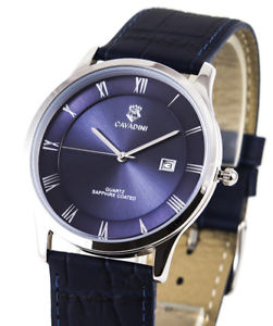 【送料無料】cavadini serie yukon klassische herrenuhr, zifferblatt azurblau rmisch|hokushin
