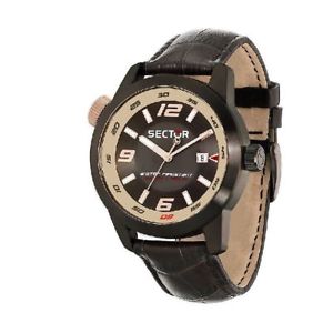 【送料無料】orologio solo tempo uomo sector oversize r3251102019 acciaio pelle marrone oro｜hokushin 18,886円
