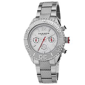 【送料無料】womens akribos xxiv ak695ss multifunction pattern etched steel bracelet watch|hokushin