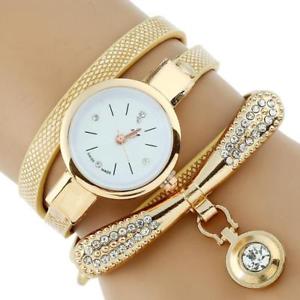 【送料無料】gnova platinum fashion luxury brand women rhinestone gold bracelet watch pu