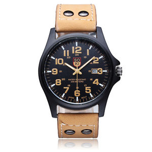 【貨物輸送無料】soki men grind arenaceous strap calendar quartz analog sport watch 男女兼用腕時計-腕時計