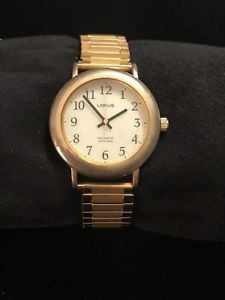 【貨物輸送無料】ladies vintage gold tone lorus water resistant watch lr0599 男女兼用腕時計-腕時計