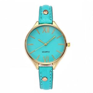 【送料無料】donna orologio moda quadrante turchese cinturino sottile|hokushin