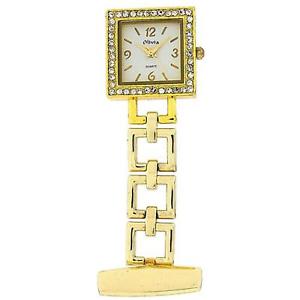 【送料無料】the olivia collection gold square open link professional fob watch toc70