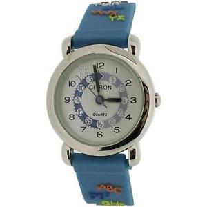 【貨物輸送無料】citron analogue boys time teacher abc alphabet blue silicone strap watch kid015 男女兼用腕時計-腕時計