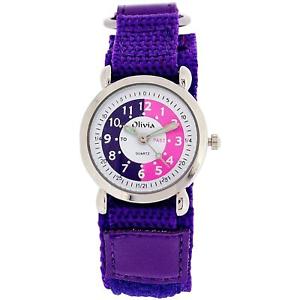 【貨物輸送無料】the olivia collection time teacher purple easy fasten watch telling time award 男女兼用腕時計-腕時計