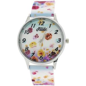 【送料無料】relda ladies analogue summer flowers silicone colourful strap watch rel100｜hokushin