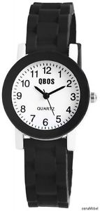 【送料無料】qbos analoge kinderuhr farbe schwarzwei quarzuhrwerk neu 043|hokushin