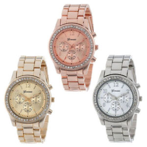 【貨物輸送無料】susenstone rose gold quartz watch classic round ladies female girl women fashion 男女兼用腕時計-腕時計
