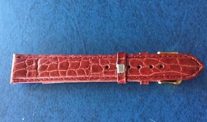 【送料無料】bracelet de montre genuine leather ,18 mm ,bordeaux｜hokushin