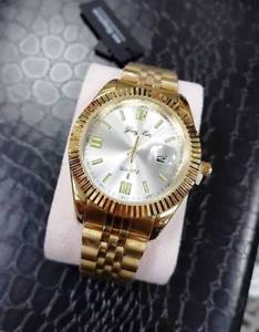 【送料無料】orologio da polso uomo quarzo datario elegante fashion oro quad silver lac｜hokushin 12,565円