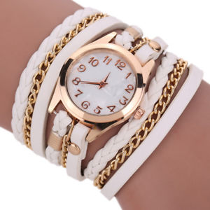【貨物輸送無料】fashion trend women handwoven three laps winding watch stylish casual quartz 腕時計-男女兼用腕時計