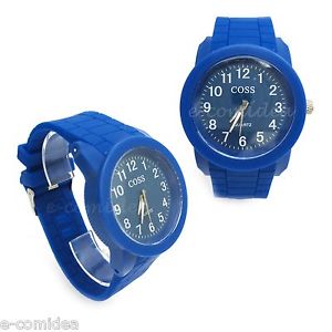【送料無料】orologio coss sport silicone gomma movimento quarzo blu｜hokushin