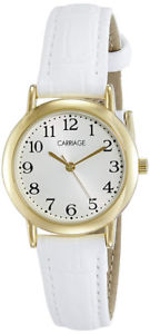 【送料無料】timex womens carriage analog quartz stainless steelwhite leather watch c3c747|hokushin