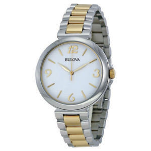 【送料無料】bulova womens 98l194 quartz two tone stainless steel bracelet watch nwt
